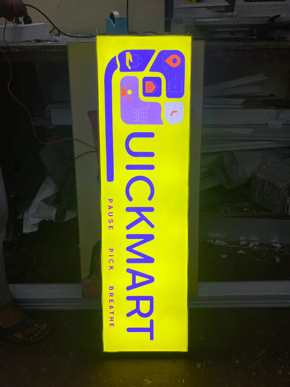 Quickmart Illuminated Tower, 3D Acrylic Letters installed in Pune