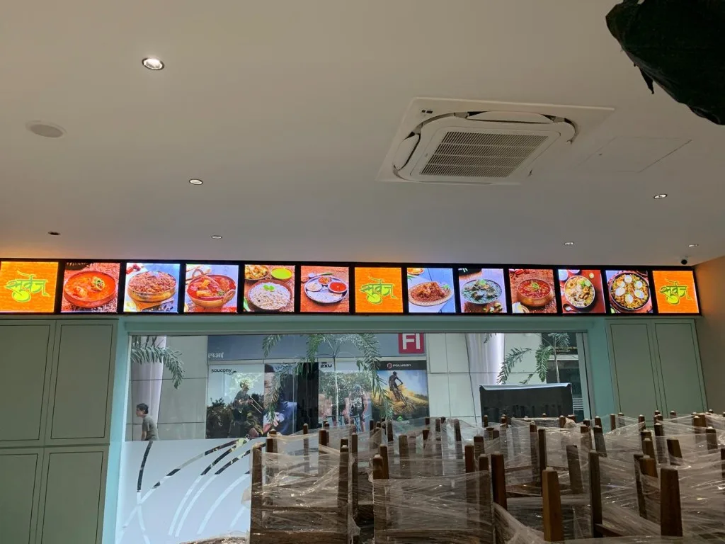 Restaurant Storefront Signage, Clip-On LED Frames installed in Pune