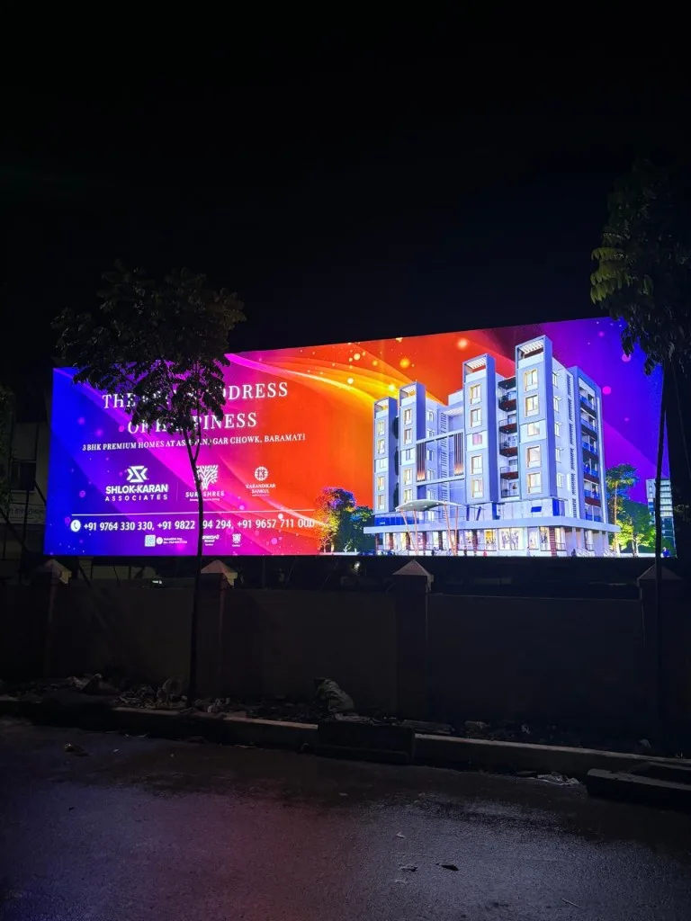 Illuminated Signage at Night, Clip-On LED Frames installed in Pune