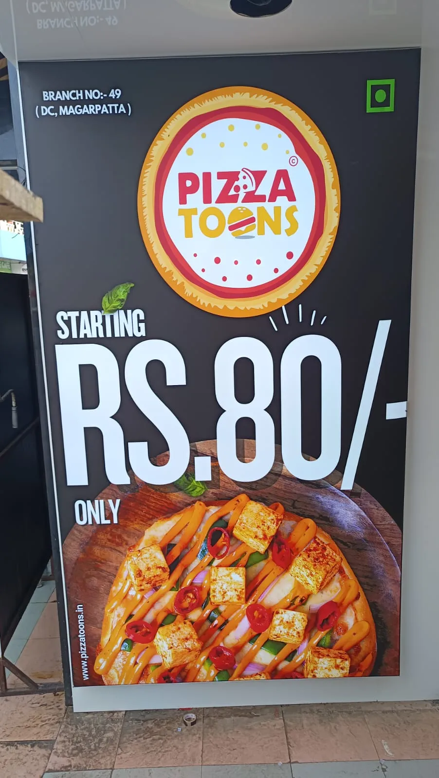 Pizza Toons Offer Standee, Standees installed in Pune