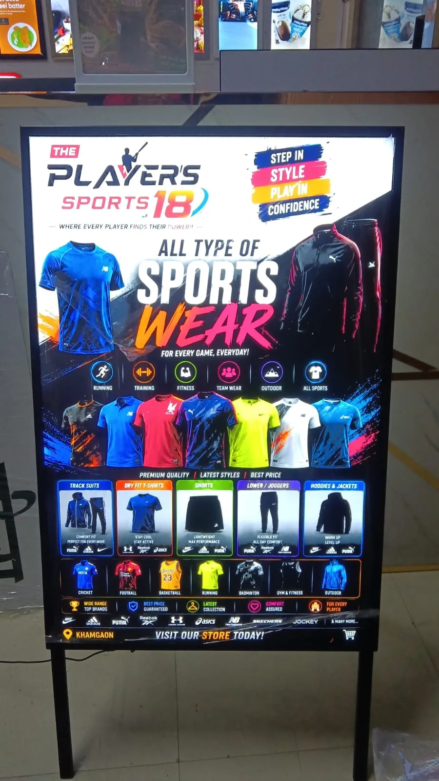 Players Sports Display Stand, Standees installed in Pune